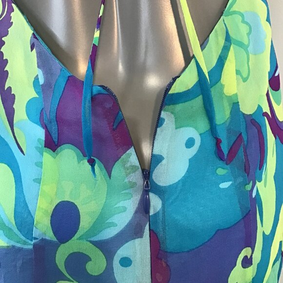 Denise Collection Silk Halter Mini Dress Size 4 - Picture 7 of 12